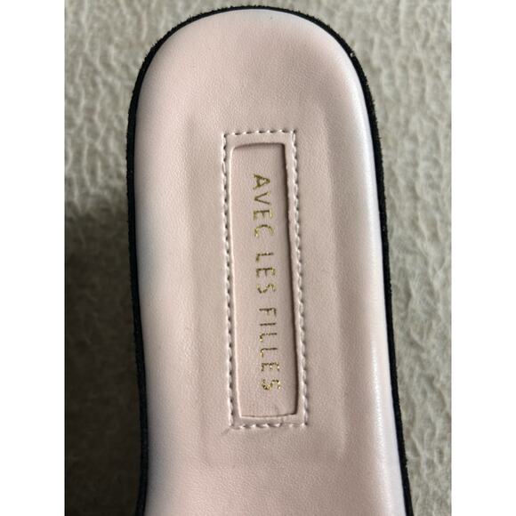 Aves Les Filles Addison Black Platform Sandals Women's Size 6.5 M Ring Accent - Picture 6 of 11